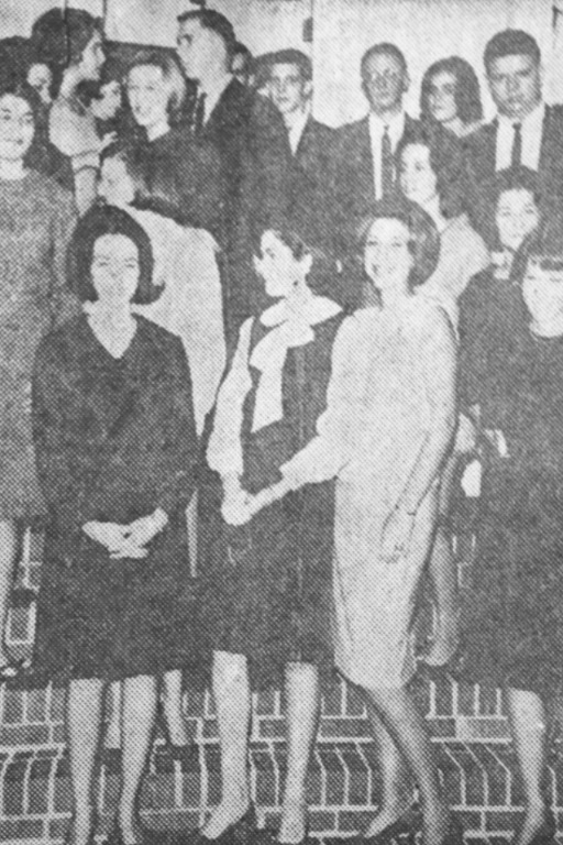 Photo from newspaper, it did not come out as I had hoped. Front left to right Mary Tuxworth, Mary Jean Middlebrooks ( party hostess), and Shelly Reed. I can also see Bill Parkhurst and Bill Henderson.